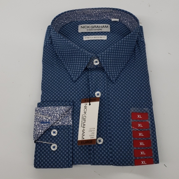 NWT Nick Graham everywhere cotton stretch shirt - Picture 1 of 6